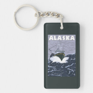 Affiche de Vintage voyage de bateau d'AlaskaCrab
