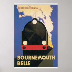 Affiche de Vintage voyage de belle de Bournemouth