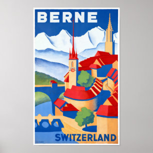 Affiche de Vintage voyage de Berne Suisse