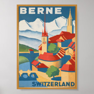 Affiche de Vintage voyage de BERNE Suisse