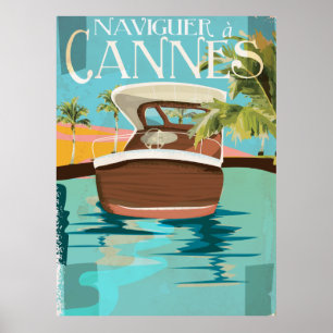 affiche de Vintage voyage de Cannes d'à de