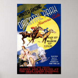Affiche de Vintage voyage de course de chevaux de