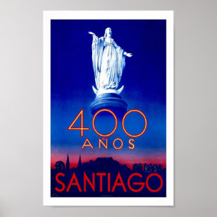 Affiche de Vintage voyage de Santiago Chili