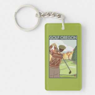 Affiche de Vintage voyage de scène d'OregonGolf