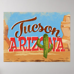 Affiche de Vintage voyage de Tucson Arizona