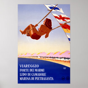 Affiche de Vintage voyage de Viareggio Italie