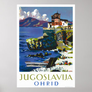 Affiche de Vintage voyage d'Ohrid Yougoslavie