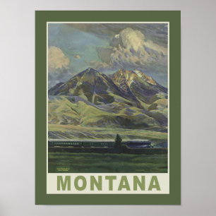 Affiche de Vintage voyage du Montana