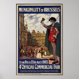Affiche de Vintage voyage pour Bruxelles