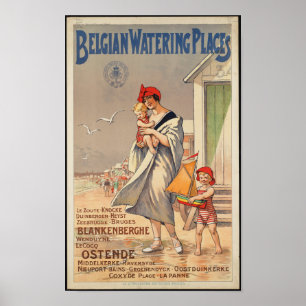 Affiche de Vintage voyage pour la Belgique