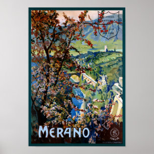 Affiche de Vintage voyage reconstituée par Meran