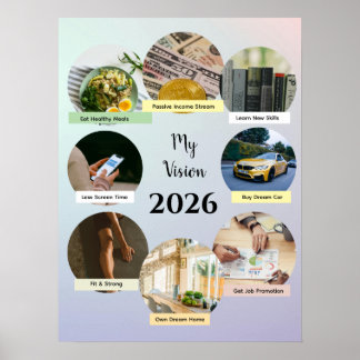 Affiche de vision Cercles Pastel Esthétique 2026