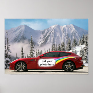 affiche de voiture de course