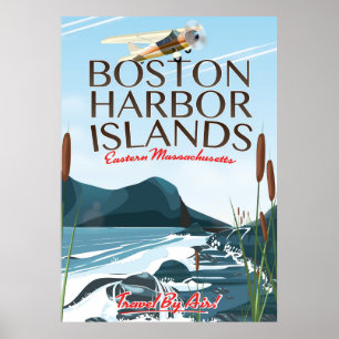 Affiche de vol pour le port de Boston Massachusett