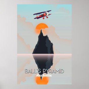 Affiche de vol vintage Pyramide de Balls Australie