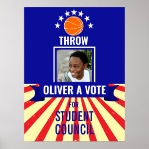 Affiche de vote de lancer de basket-ball sur le th