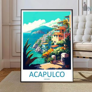 Affiche de voyage à Acapulco décoration murale Aca