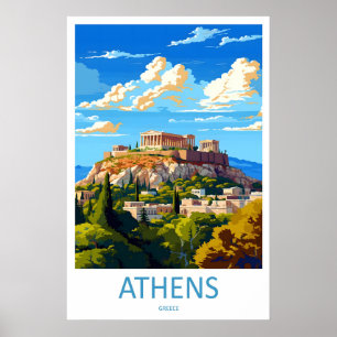 Affiche de voyage à Athènes Parc de ski national v