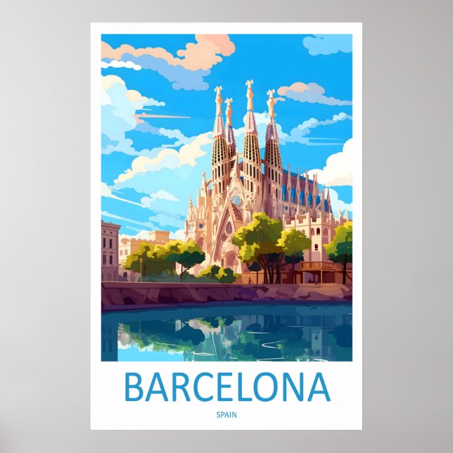 Affiche de voyage à Barcelone Espagne 3 (Devant)