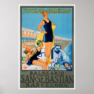 Affiche de voyage à Barcelone San Sebastian Art Es