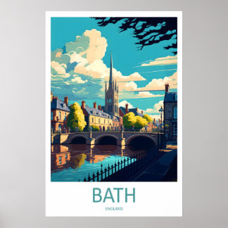 Affiche de voyage à Bath Angleterre 1