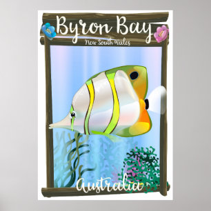 Affiche de voyage à Byron Bay Australie.