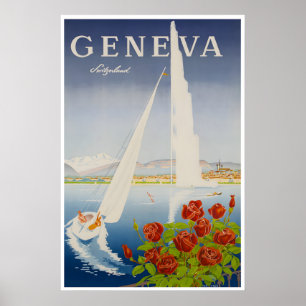 Affiche de voyage à Genève en Suisse Art d'impress