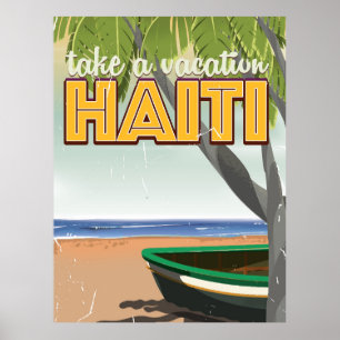Affiche de voyage à Haïti pour des vacances