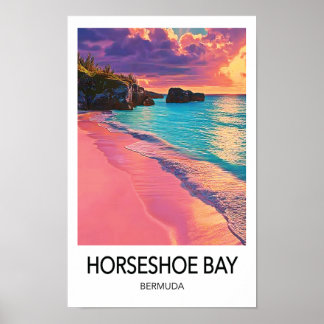Affiche de voyage à Horseshoe Bay aux Bermudes