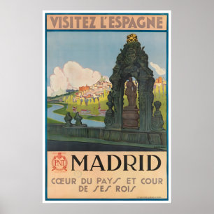 Affiche de voyage à Madrid Espagne Art Impression 