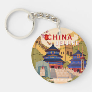 Affiche de voyage à Pékin en Chine   Art mural de 