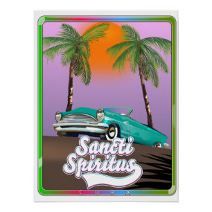 affiche de voyage à Sancti Spiritus Cuba.