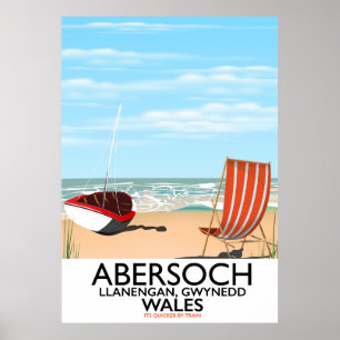 Affiche de voyage Abersoch Llanengan dans le Gwyne