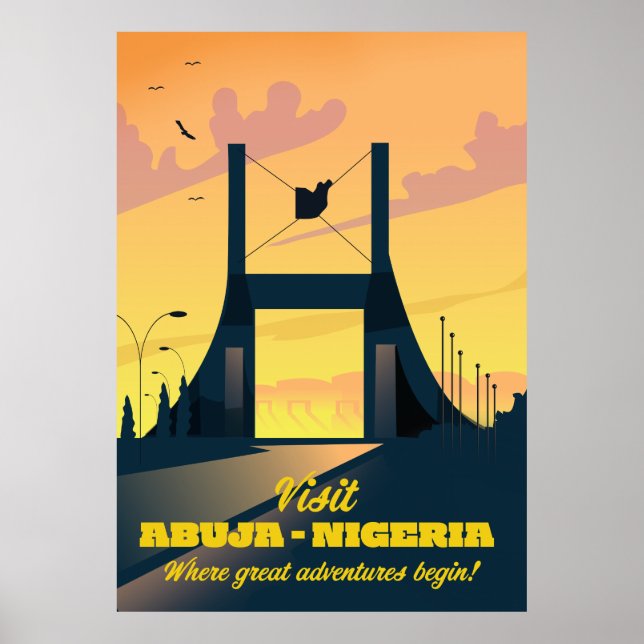 Affiche de voyage Abuja Nigeria City Gate Vintage (Devant)