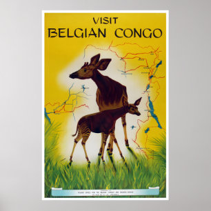 Affiche de voyage Afrique Art Congo Impression afr