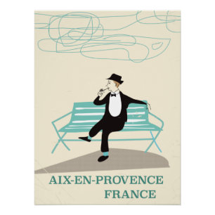 Affiche de voyage Aix-en-Provence France