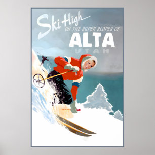 Affiche de voyage Alta Utah Wasatch Little Cottonw
