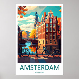 Affiche de voyage Amsterdam Pays-Bas Parc National