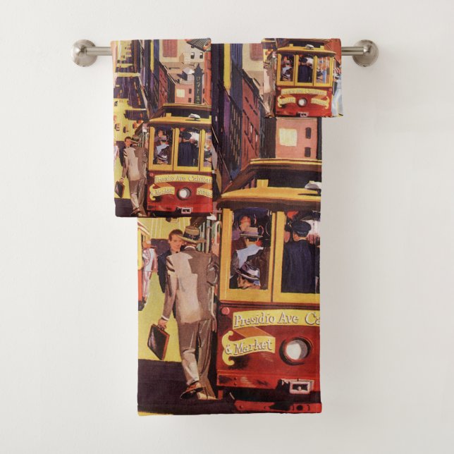 Affiche de voyage ancienne des voitures à câble de (En situation)