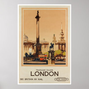Affiche de voyage Angleterre Londres Art British R
