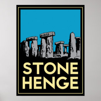Affiche de voyage Art déco de Stonehenge
