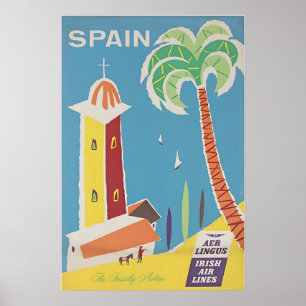 Affiche de voyage artistique espagnole imprimée en