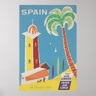 Affiche de voyage artistique espagnole imprimée en