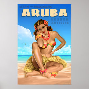 Affiche de voyage Aruba Petites Antilles Aigle de 