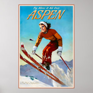 Affiche de voyage Aspen Colorado Marilyn Monroe Ro