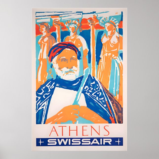 Affiche de voyage Athènes Grèce Art Impression gre (Devant)