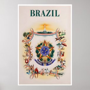 Affiche de voyage au Brésil Impression brésilienne