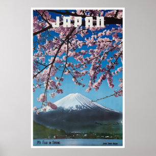 Affiche de voyage au Japon Impression de Mt Fuji C