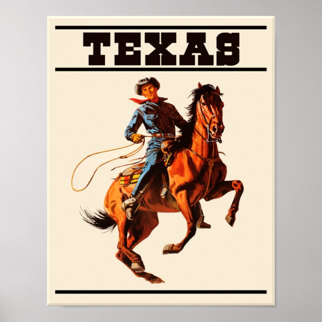 Affiche de voyage au Texas (Devant)