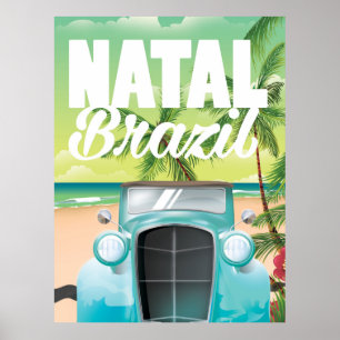 Affiche de voyage automobile Vintage Natal Brésil